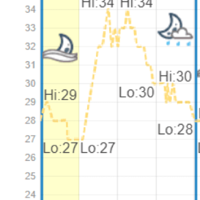 Race Day! This chart does not do the actual weather justice. It was more like high of 45 degrees.